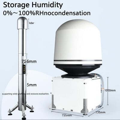 ความชื้นที่เก็บ 0% ٪ 100% RHnocondensation lidar onshore wind unit 756mm 735mm 1000mm รองรับการระบุรายละเอียดลมและการประเมินทรัพยากร